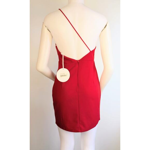 New Princess Polly Priya Red Sheath Minidress One Shoulder Open Back Baddie Sz 8 - Picture 6 of 11